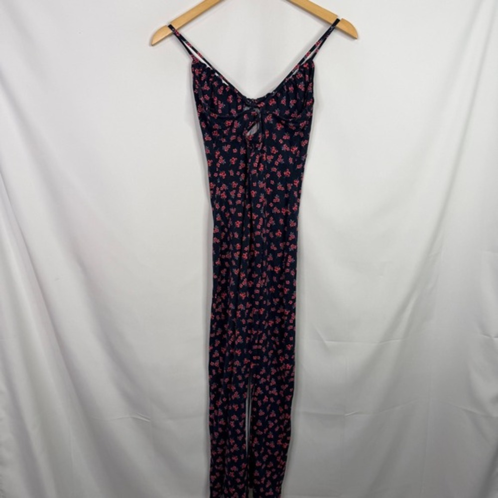 Z Supply Women Navy Red Ditsy Floral Maxi Dress Sweetheart Neck Size M NWT - Picture 8 of 12